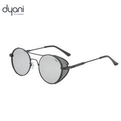 Dyani Dusk Seeker sunglasses with mesh edge metal frame and windshield sides, blending vintage and modern style.