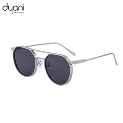 Voyager aviator sunglasses by Dyani with polarized lenses, offering UV400 protection, perfect for style and eye safety.
