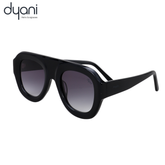 Bold Velora acetate sunglasses with rounded frame by Dyani, featuring gradient UV400 lenses for retro-modern style. Stylish eyewear.