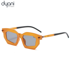 The Solix sunglasses with retro geometric design in vibrant orange, featuring bold frames and smooth vibes for a stylish look.