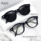 Mercer sunglasses with UV400 PC lenses and blue light blocking lenses, featuring a classic rounded frame and keyhole bridge.
