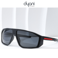 Velocity sunglasses with aerodynamic wraparound shield design and sharp angles for performance and style, by Dyani Retro Sunglasses.