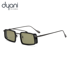 The Zaza rectangular sunglasses with bold lens colors and sleek side accents, ideal for a modern, futuristic look by Dyani Retro Sunglasses.