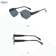 The Kairox sunglasses with asymmetric geometric lenses and a matte finish, showcasing a sci-fi noir style for bold individuality.