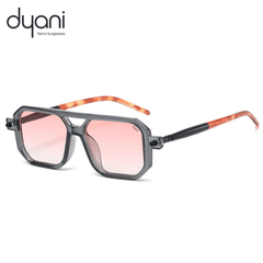 The Prismatik sunglasses with sharp-angled frame, translucent hues, and colorful lenses. Retro soul meets modern expression.