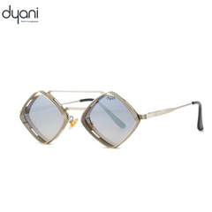 Vintage style Dyani The Diamond metal hollow frame sunglasses with unique irregular square shape for men and women