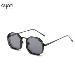 Dyani The Hex sunglasses with metal frame, steampunk design, and hollow out details in black. Stylish eyewear for modern fashion.