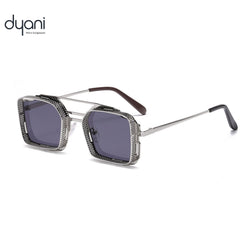 Dyani PolyGun Punk Style Shades with metal frame and UV 400 protection, featuring a sleek, vintage look. Perfect for festivals.