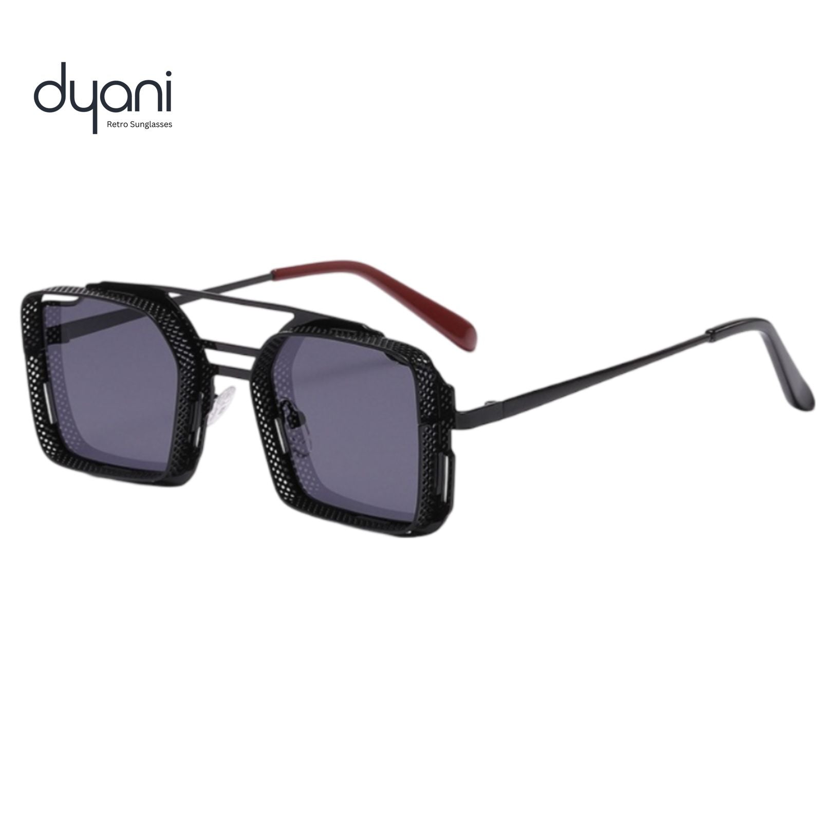 PolyGun Punk Style Shades with metal frame and UV 400 protection, offering durability and a sleek retro look for music festivals.