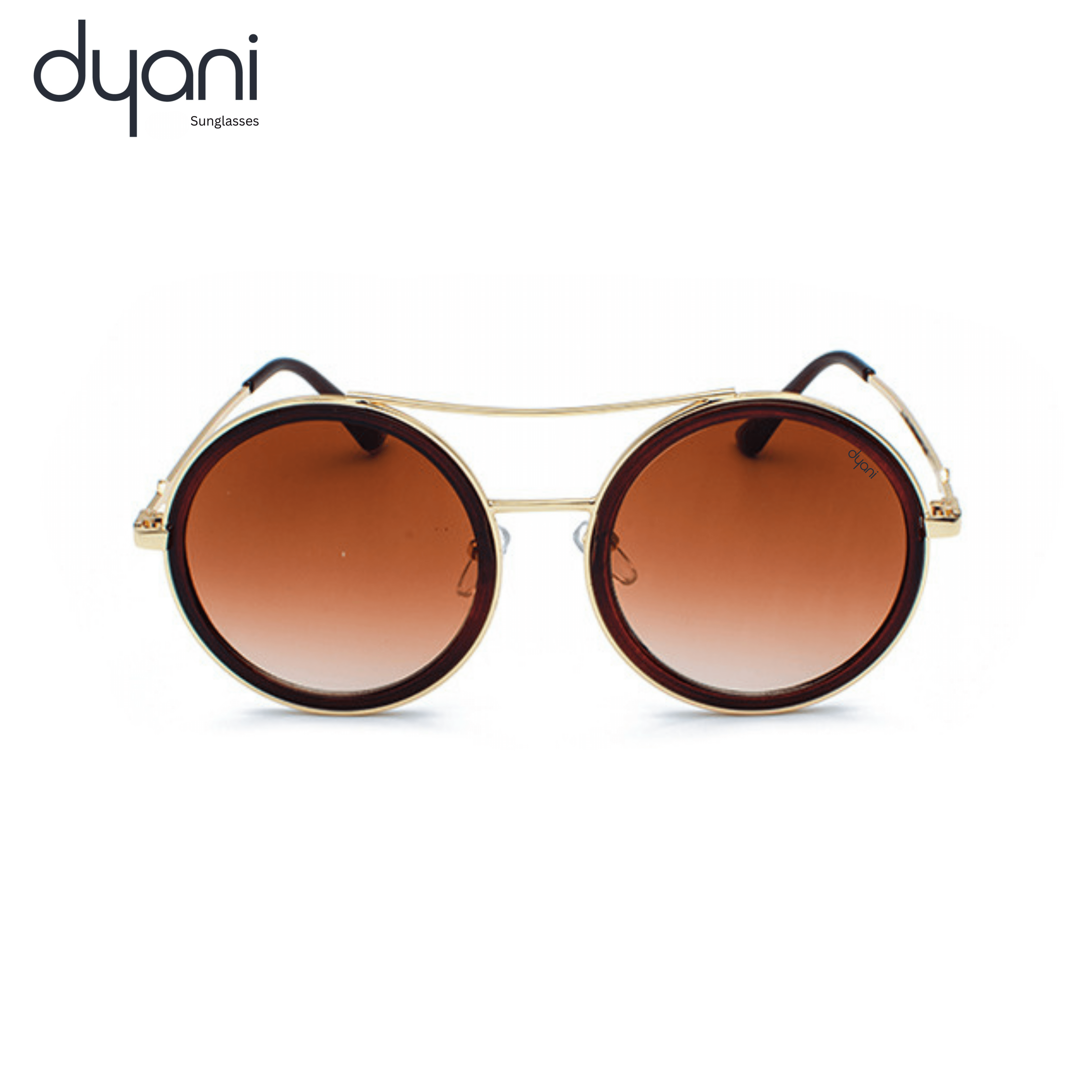 The Altair sunglasses with round lenses and metal detailing, blending bohemian and rockstar styles for a bold statement look.