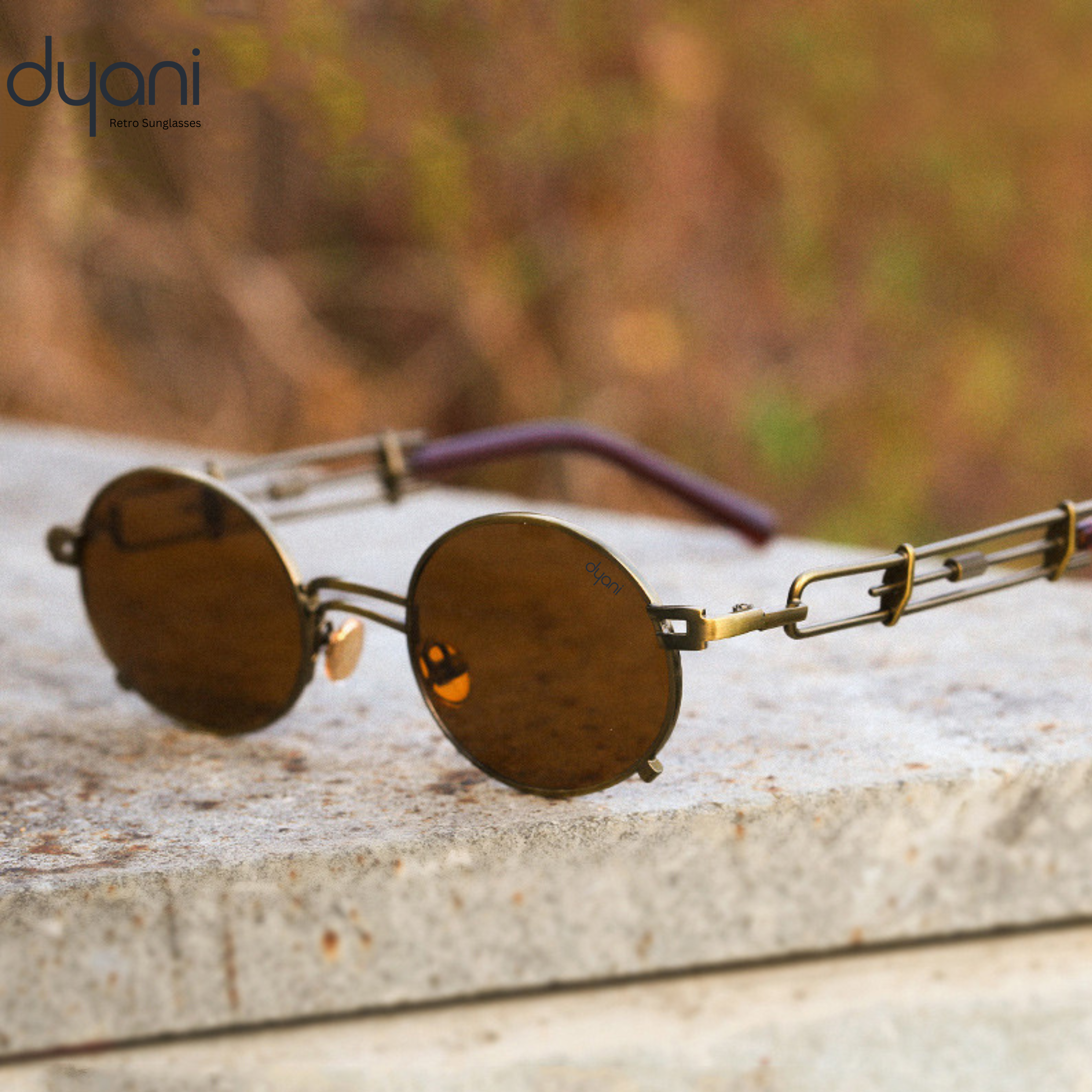 JazzyOval metal frame retro sunglasses with smooth oval lenses