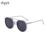Voyager aviator sunglasses by Dyani with polarized lenses, offering UV400 protection, perfect for style and eye safety.