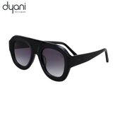 Bold Velora acetate sunglasses with rounded frame and gradient UV400 lenses for retro-modern style by Dyani.