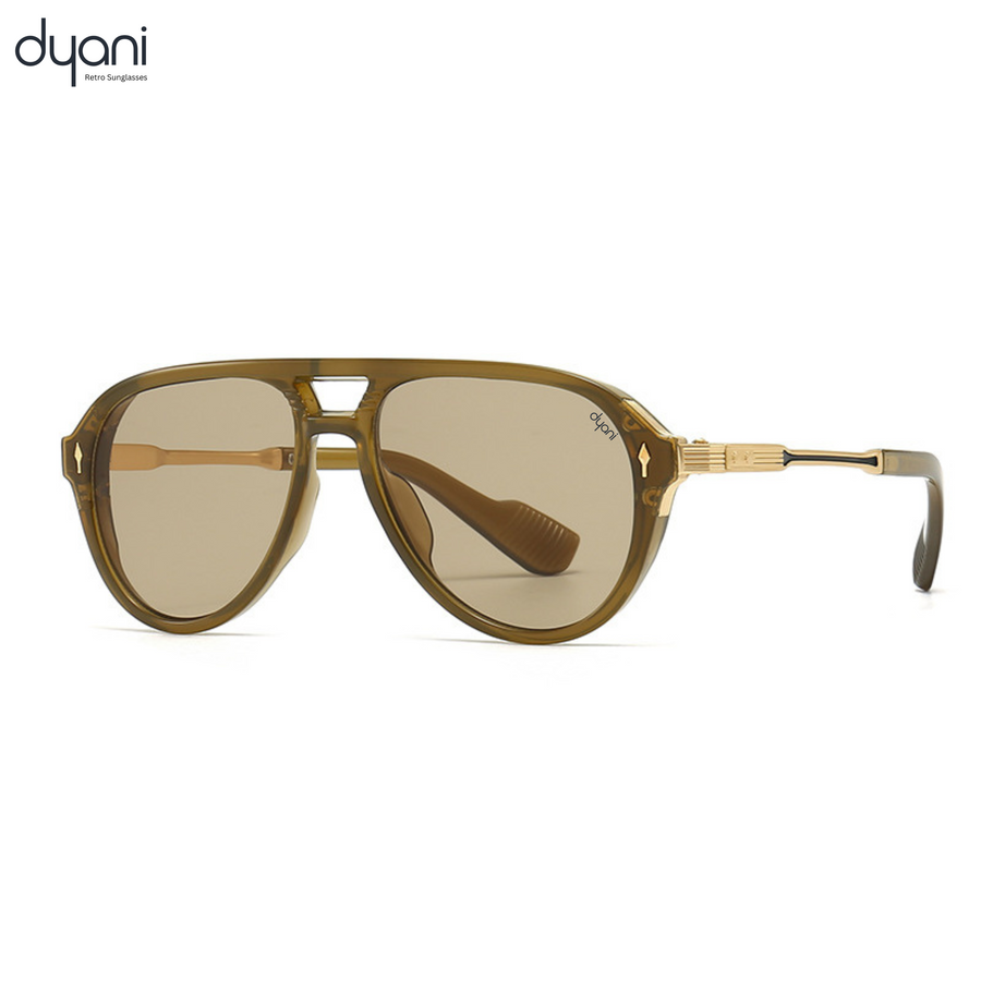 Dyani The Sovereign aviator sunglasses with lightweight durable frame and UV400 lenses, blend of urban sophistication and outdoor style.