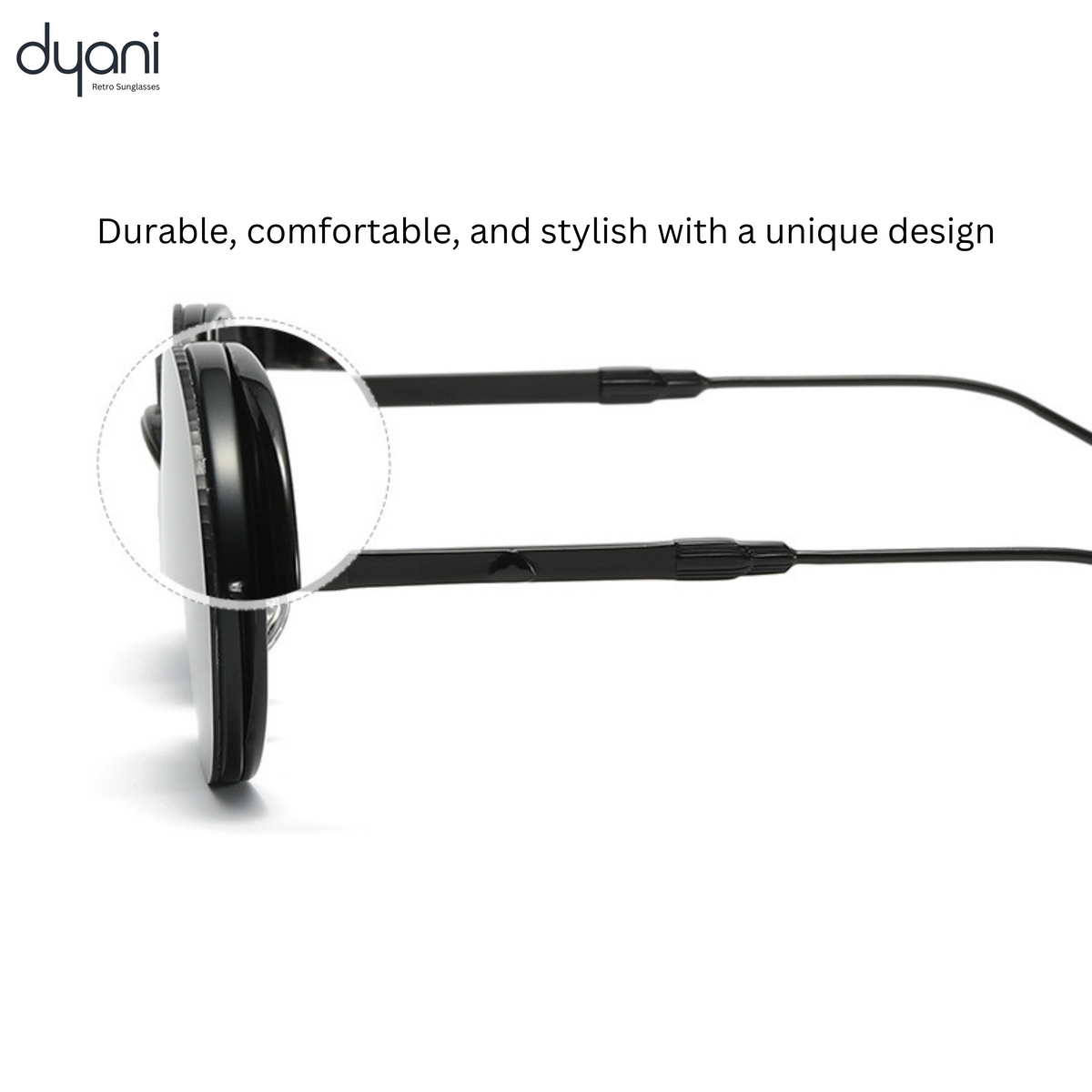 Profile view of The Luna round steampunk sunglasses highlighting unique design and comfort, blending vintage charm with modern style.