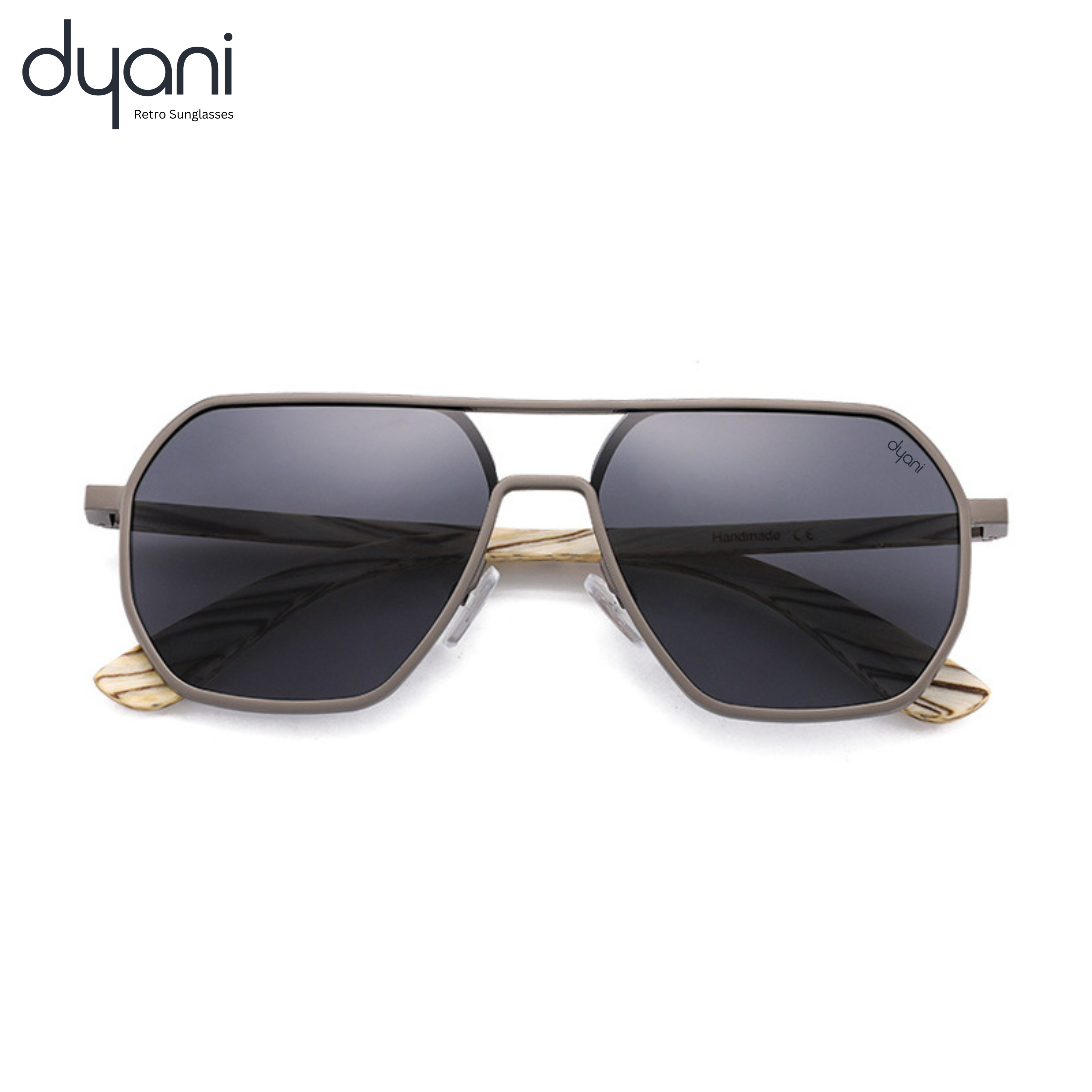 TimberLux sunglasses by Dyani, featuring eco-friendly wooden frame and polarized UV400 lenses, perfect for stylish summer protection.