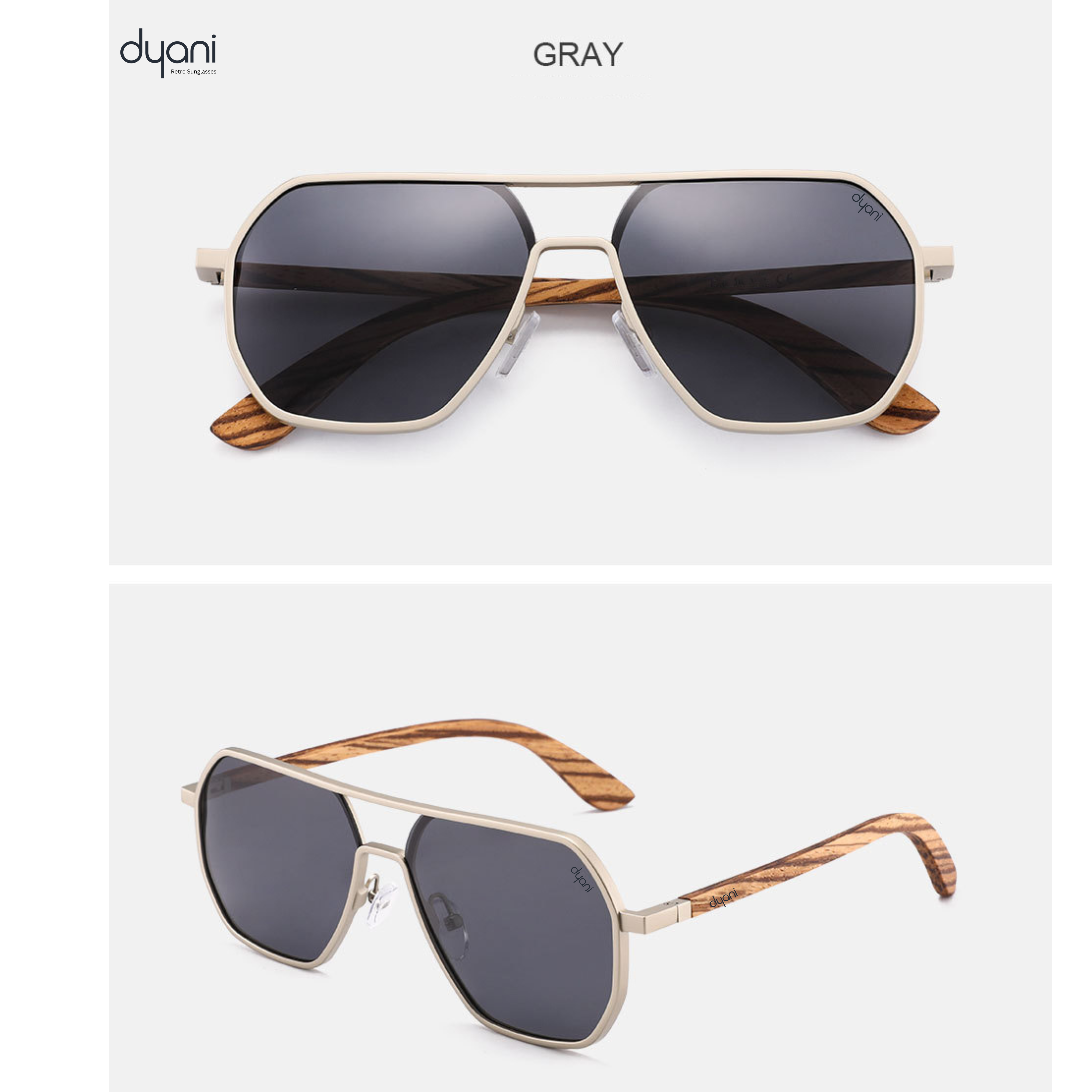 TimberLux eco-friendly wooden sunglasses with polarized UV400 lenses in gray, lightweight design, perfect for summer adventures.