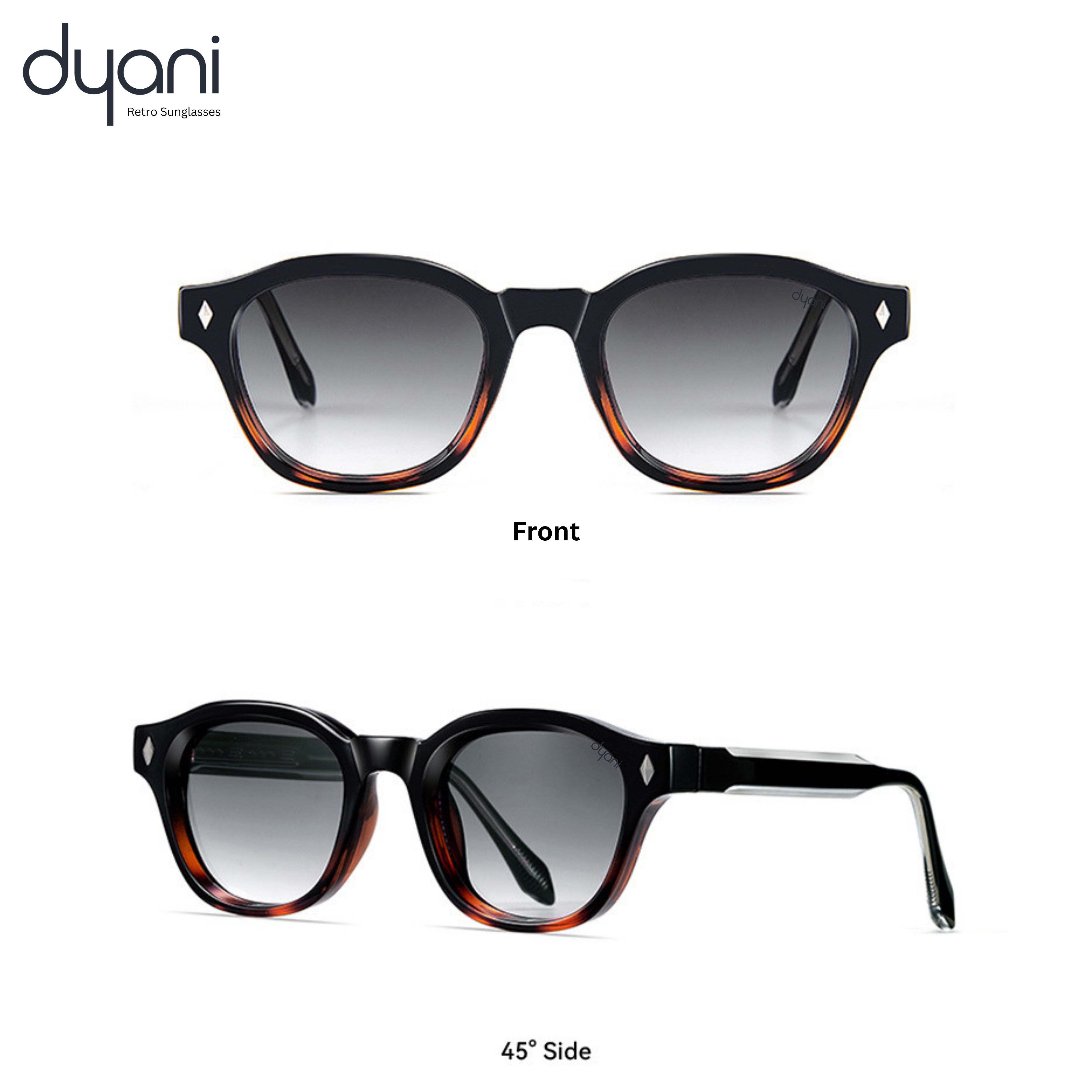 Mercer retro sunglasses with rounded frame and keyhole bridge on a marble surface