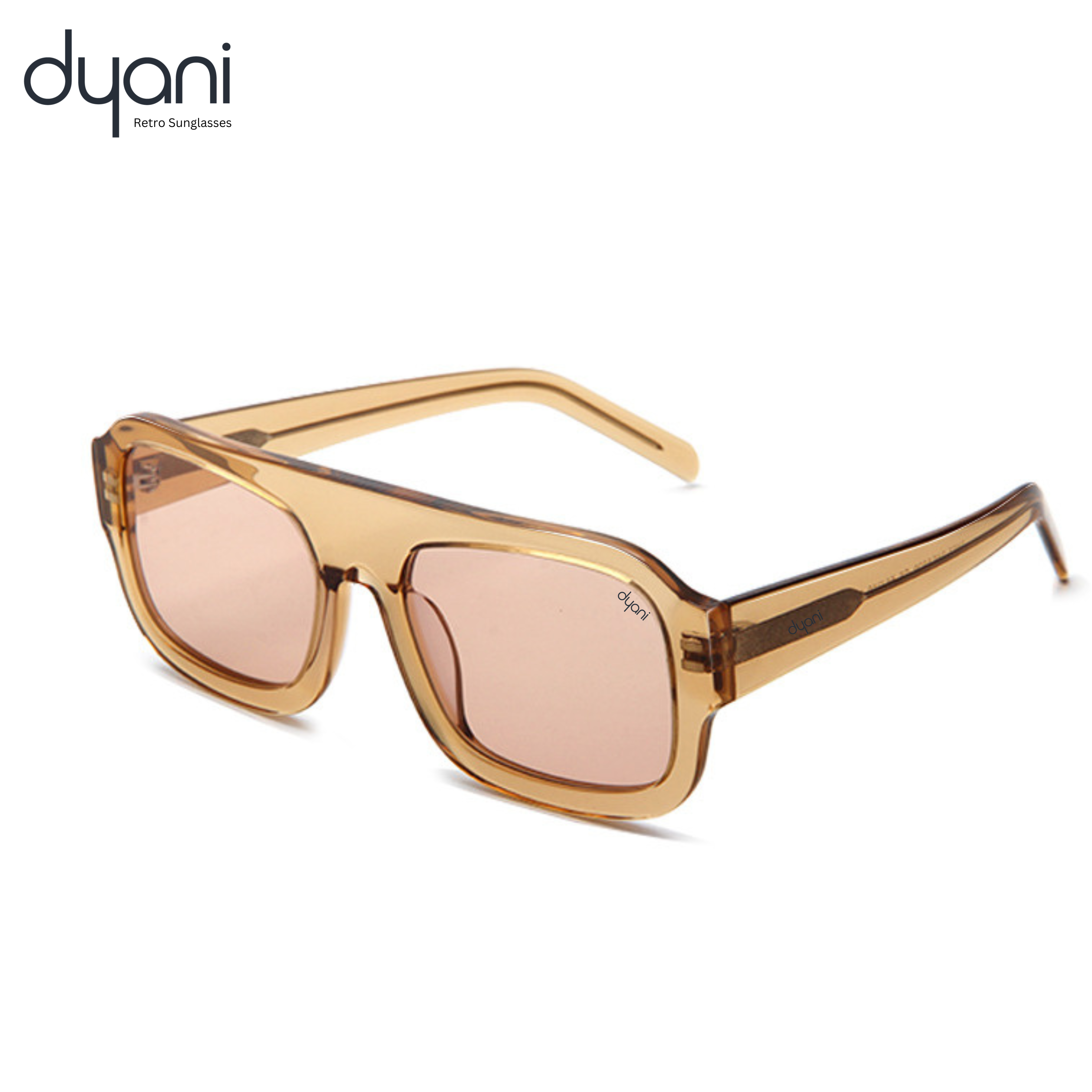 Bold Monarch sunglasses with chunky acetate frame and squared edges, perfect blend of retro and modern style, UV400 protection included.