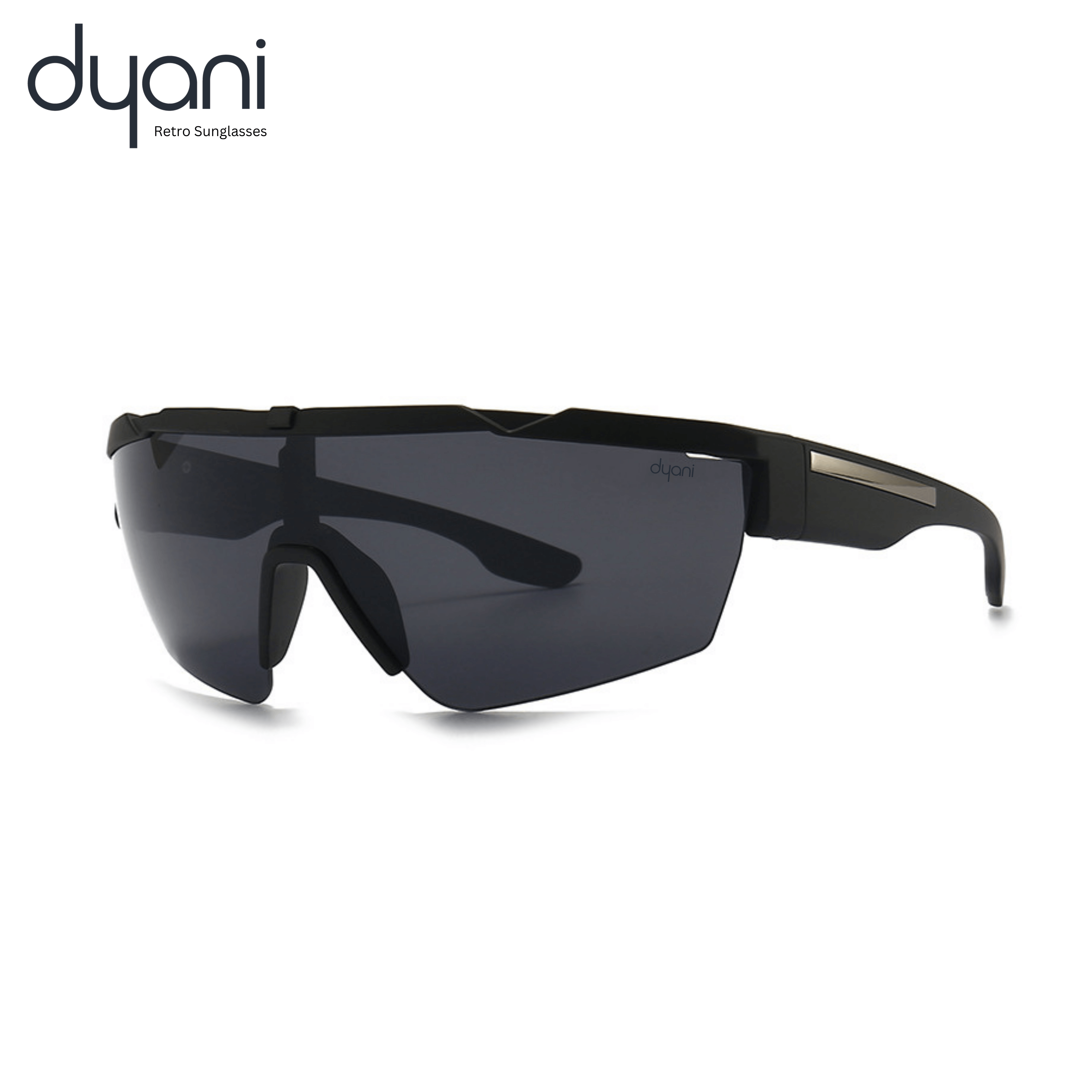 The VantaX sunglasses with a sleek black wraparound shield frame, lightweight sporty design for performance and style.