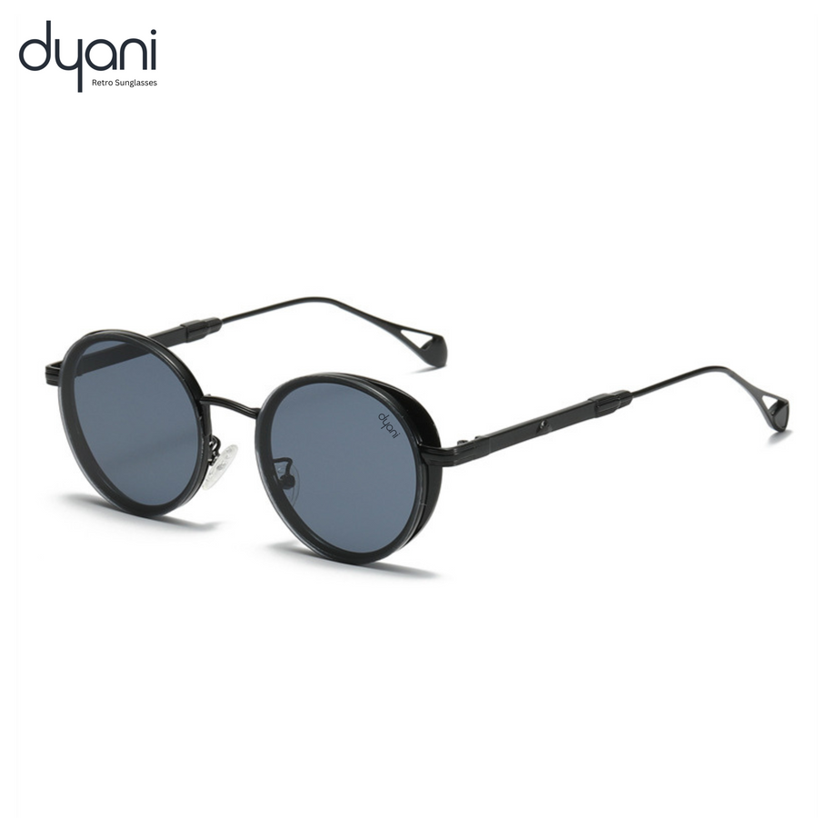 Luna. Dyani vintage charm with these steampunk inspired round sunglasses